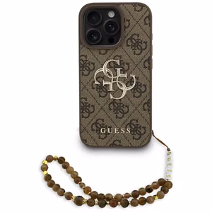 Guess 4G Strap 4G Classic Logo Case for iPhone 16 Pro - Brown