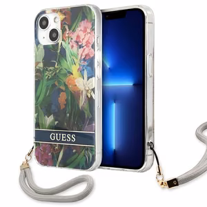 Guess GUHCP13SHFLSB iPhone 13 mini 5.4" синий/синий жёсткий чехол Flower Strap