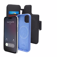 PURO Folio MagSafe maciņš - maciņš 2in1 iPhone 15 Plus / 14 Plus / 12 Pro Max (melns)