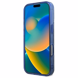 Guess IML peonija uz 4G fona Magnētiskais viedtālruņa apvalks iPhone 16 Pro - zils