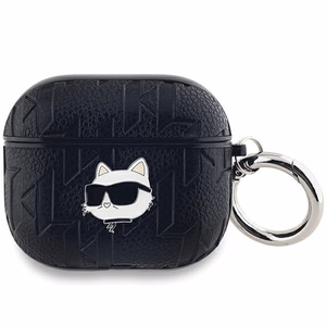 Чехол Karl Lagerfeld Monogram Choupette Head для AirPods 3 - чёрный