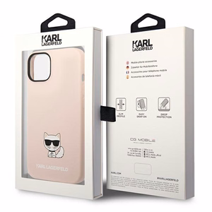 Karl Lagerfeld KLHCP14MSLCTPI iPhone 14 Plus 6.7 "cietais apvalks gaiši rozā / gaiši rozā Silikona Choupette Ķermenis