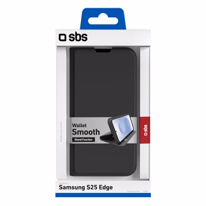 Чехол-кошелёк SBS с подставкой для Samsung Galaxy S25 Edge - чёрный