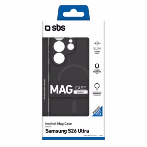 SBS Instinct Mag maciņš priekš Samsung Galaxy S26 Ultra saderīgs ar MagSafe - melns