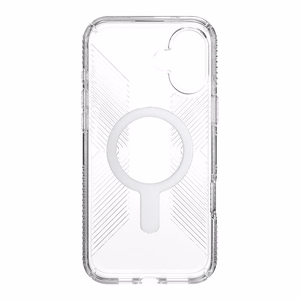 Speck Presidio Perfect-Clear Grip ClickLock & MagSafe vāciņš ierīcei iPhone 16 Plus, caurspīdīgs / hroma apdare / Serene Silver