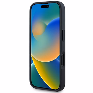 AMG ādas iespiesto līniju melnais logotips iPhone 16 apvalks - melns