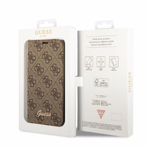 Guess GUBKP14XHG4SHW iPhone 14 Pro Max 6.7 "brūna / brūna grāmata 4G Vintage Gold Logo