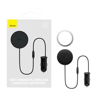Magnētiskais auto tālruņa turētājs Baseus CW01 ar ventilācijas režģi un USB-C lādētāju, 15 W + 25 W (melns)