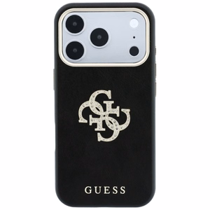 Guess Smooth & Big Strass Logo vāciņš iPhone 18 Pro / 17 Pro – melns