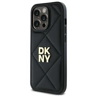 DKNY Quilted Stack Logo viedtālruņa apvalks iPhone 14 Pro - melns