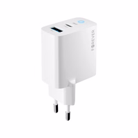 Forever TC-06-20AC PD QC lādētājs 1x USB-C 1x USB 20W balts