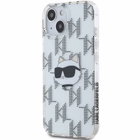 Karl Lagerfeld IML Choupette galvas un monogrammas apvalks iPhone 15 / 14 / 13 - caurspīdīgs