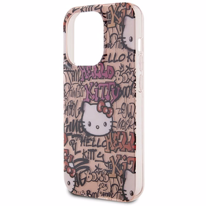 Hello Kitty IML Tags Graffiti viedtālruņa apvalks iPhone 15 Pro - rozā