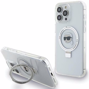 Karl Lagerfeld KLHMP15XHMRSKHH iPhone 15 Pro Max 6.7" balts ar statīvu Viedtālruņa apvalks Karl Head MagSafe