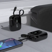 Dudao K32 22.5W 10000mAh portatīvais lādētājs ar iebūvētu USB-C / Lightning kabeli - melna