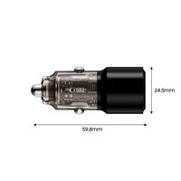CC03 2 portu PD100W auto lādētājs - melns
