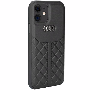Audi īstas ādas viedtālruņa apvalks iPhone 12/12 Pro 6.1 melns