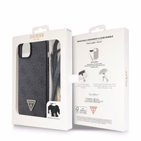 Guess GUHCP15SP4TDSCPK iPhone 15 6.1" melns/melns cietais viedtālruņa apvalks Crossbody 4G Metal Logo