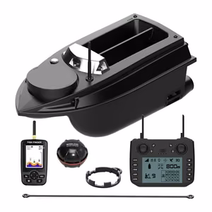 Flytec V030 Fishfinder GPS ēsmas laiva ar eholoti, 20 000 mAh akumulators nopērkams atsevišķi, melna