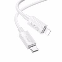 Kabelis USB-C uz Lightning Hoco PD 27W 1 m X107 balts