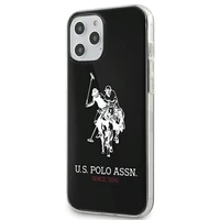 US Polo USHCP12LTPUHRBK iPhone 12 Pro Max 6,7" viedtālruņa apvalks - melns spīdīgs ar lielu logotipu