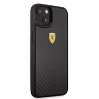 Ferrari FEHCP13SFCABK iPhone 13 mini 5.4" melns cietais apvalks On Track Real Carbon