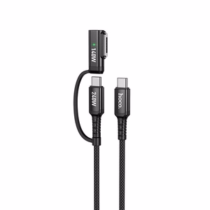 Kabelis 2in1 USB C uz USB C / Mag3 Hoco 240W 1,8 m U142 melns