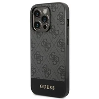 Guess GUHCP14XG4GLGR iPhone 14 Pro Max 6.7" pelēks/pelēks cietais apvalks 4G Stripe kolekcija