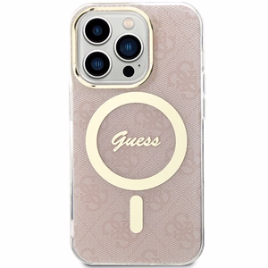 Guess IML 4G Magnētiskais apvalks iPhone 15 Pro - rozā