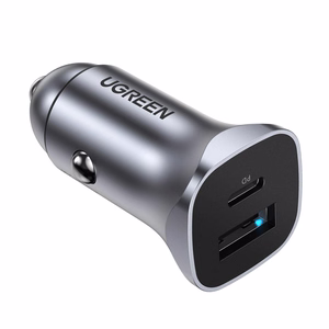 Auto lādētājs Ugreen CD130 USB-C/USB-A 30W pelēks