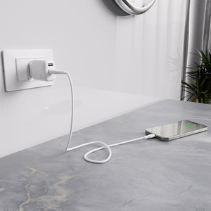 Puro PROLITE 10W 2x USB-A sienas lādētājs + USB-A - USB-C kabelis 1.2m - balts