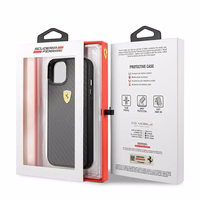 Ferrari FEHCP13SFCABK iPhone 13 mini 5.4" melns cietais apvalks On Track Real Carbon