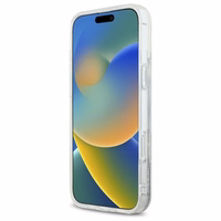 Karl Lagerfeld šķidruma spīdumu Karl galvas MagSafe viedtālruņa apvalks iPhone 16 Plus - caurspīdīgs