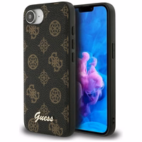 Guess Peony Script Logo magnētiskais viedtālruņa apvalks iPhone 16e - melns