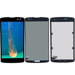 LCD displejs saderīgs ar LG D290n L Fino ar rāmi melns HQ