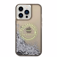 Karl Lagerfeld Liquid Glitter RSG viedtālruņa apvalks iPhone 14 Pro Max - melns