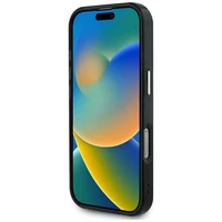 Guess IML Metal Glitter 4G Circle Triangle magnētiskais viedtālruņa apvalks iPhone 16 Pro - melns