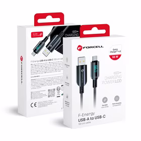 FORCELL F-ENERGY C272 kabelis USB A uz Type C QC4.0 3A 66W Digitālais 1,2 m melns