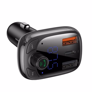 Baseus transmiter FM T Shaped S-13 Bluetooth MP3 car lādētājs melns