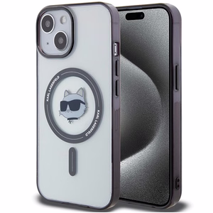 Karl Lagerfeld KLHMP15MHCHNOTK iPhone 15 Plus 6.7" caurspīdīgs cietais apvalks IML Choupette's Head MagSafe