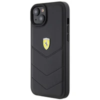 Ferrari FEHCP15MRDUK viedtālruņa apvalks iPhone 15 Plus 6.7" melns/melns ciets ar stepētu metāla logotipu