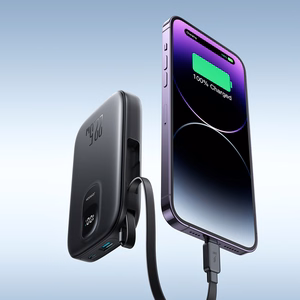 Внешний аккумулятор Joyroom JR-PBF18 22.5W с кабелем Lightning 10000mAh чёрный