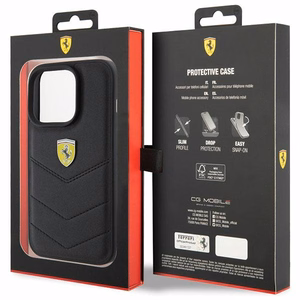 Ferrari dygsnots metāla logotipa apvalks iPhone 15 Pro – melns
