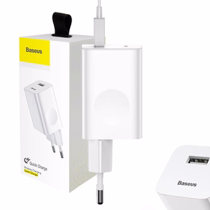 Baseus ātrās uzlādes USB 3.0 lādētājs (balts)