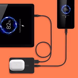 Krüger&Matz magnētiskais bezvadu ārējais akumulators, 10000 mAh, melns