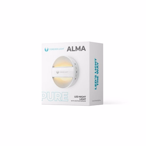 LED Night Lampa round PURE FLC-20 ALMA PIR balts 500mAh Forever Light