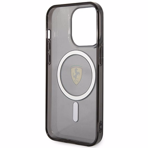 Ferrari FEHMP14XURKK iPhone 14 Pro Max 6.7" melns cietais viedtālruņa apvalks daļēji caurspīdīgs magnētiskais (MagSafe)