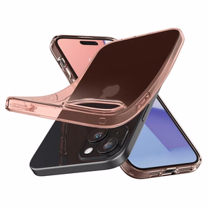 Spigen Crystal Flex viedtālruņa apvalks iPhone 15 Plus - rozā/caurspīdīgs