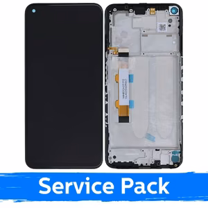 LCD Displejs Saderīgs ar Xiaomi Redmi Note 9T / Note 9 5G Ar Frame Melns (Service Pack)