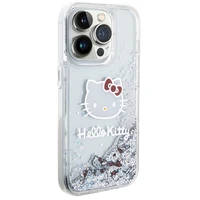 Hello Kitty Liquid Glitter Charms Kitty Head viedtālruņa apvalks iPhone 15 Pro - sudraba